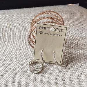 Three piece set (ring,earrings and bracelets)